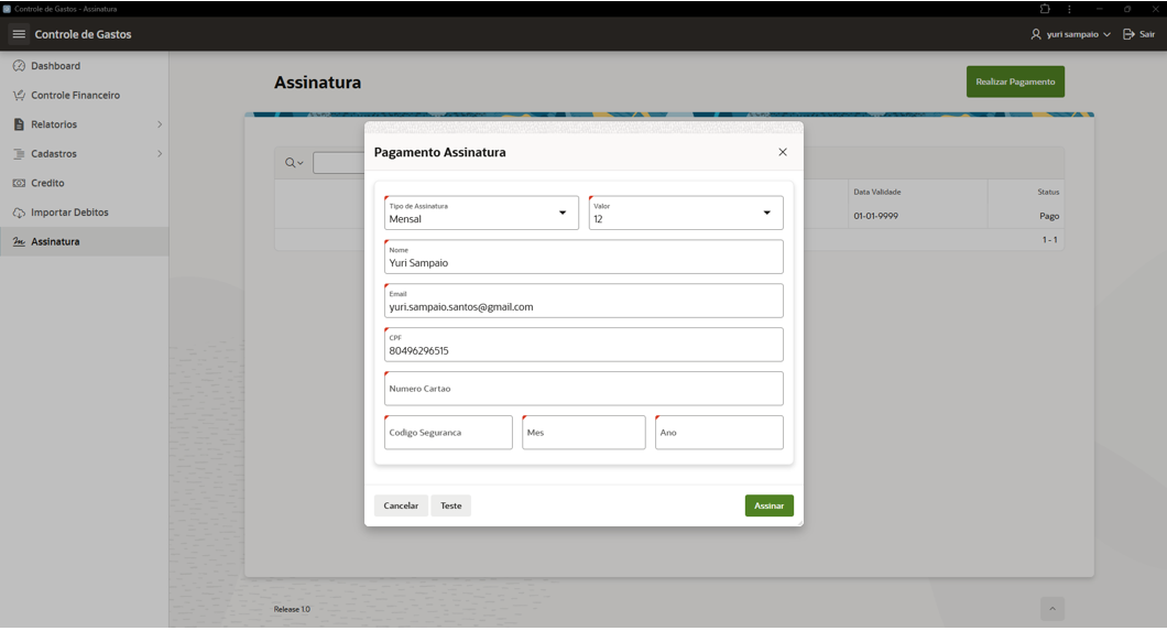 Aplicativo APEX 6